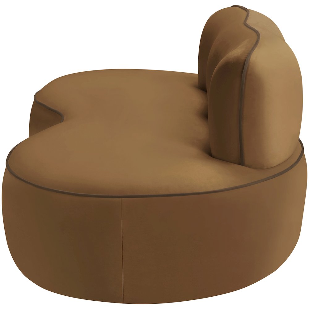 Swerve 77" Saddle Velvet Upholstered Loveseat. Picture 8