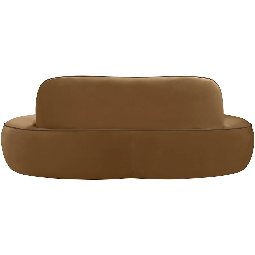 Swerve 77" Saddle Velvet Upholstered Loveseat. Picture 3