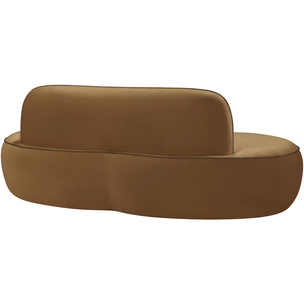 Swerve 77" Saddle Velvet Upholstered Loveseat. Picture 4