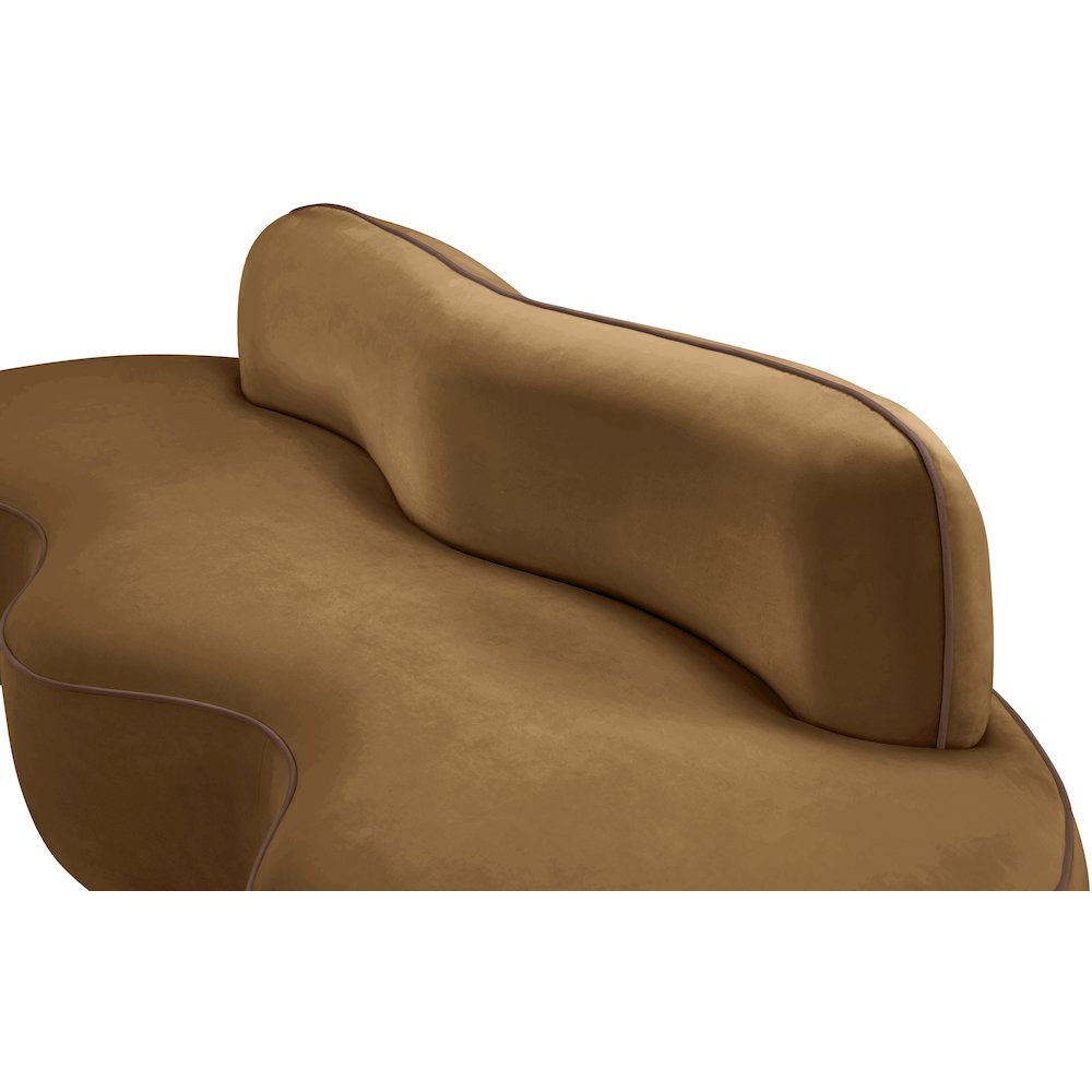 Swerve 100" Saddle Velvet Upholstered Sofa. Picture 12