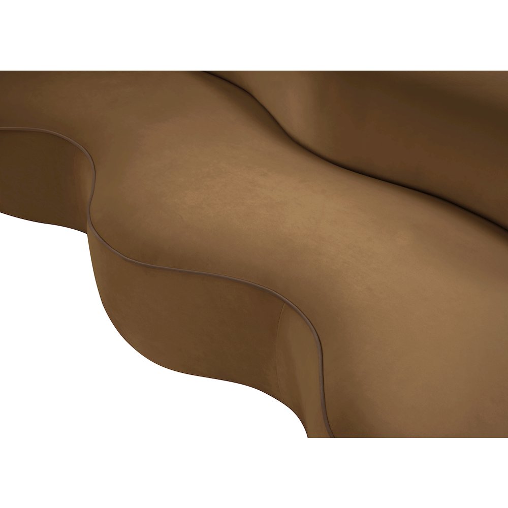 Swerve 100" Saddle Velvet Upholstered Sofa. Picture 13