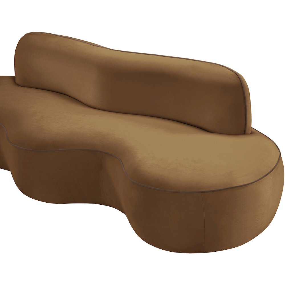 Swerve 100" Saddle Velvet Upholstered Sofa. Picture 15