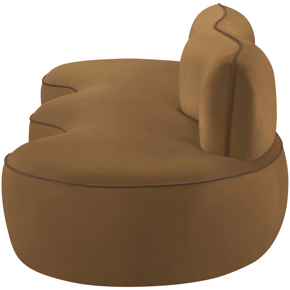 Swerve 100" Saddle Velvet Upholstered Sofa. Picture 8