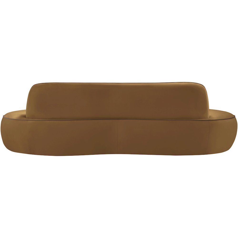 Swerve 100" Saddle Velvet Upholstered Sofa. Picture 3