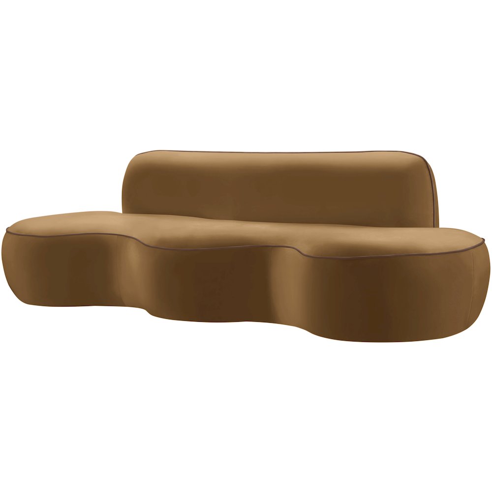 Swerve 100" Saddle Velvet Upholstered Sofa. Picture 5