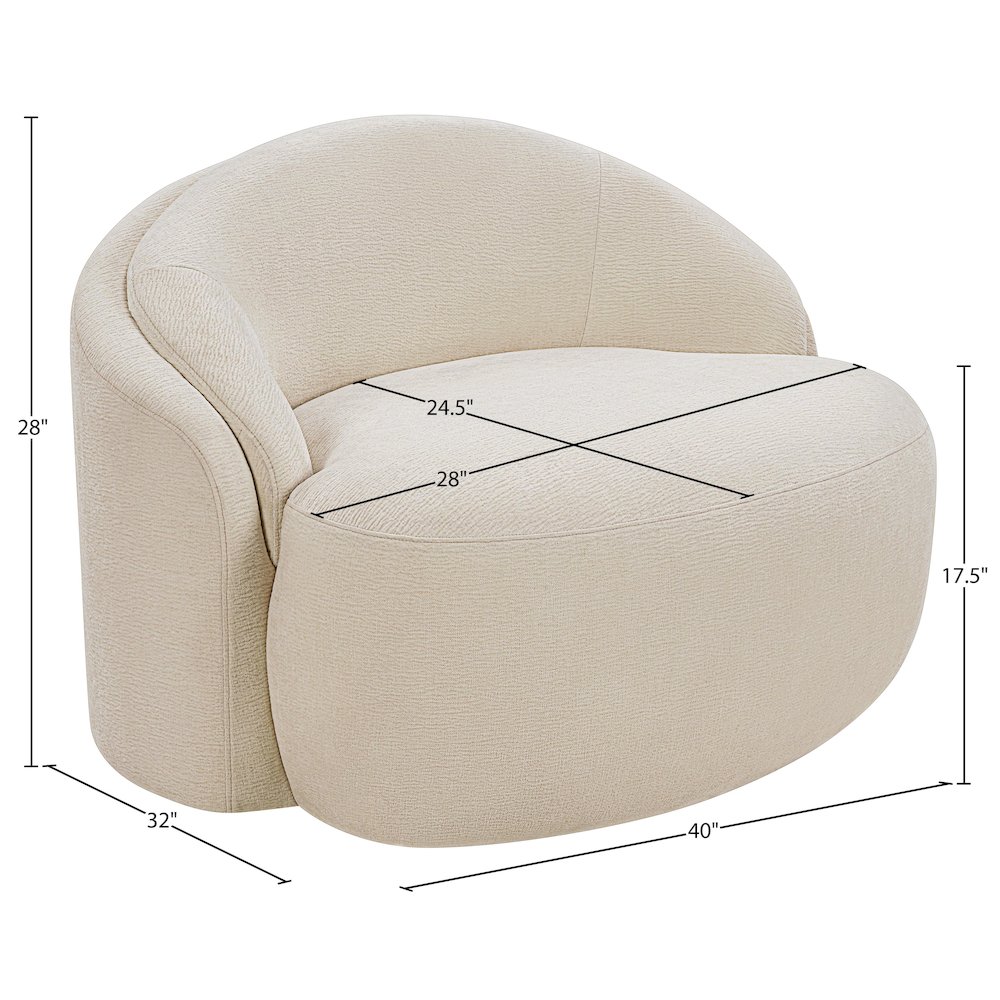 Caspian Beige Chenille Fabric Upholstered Chair. Picture 14