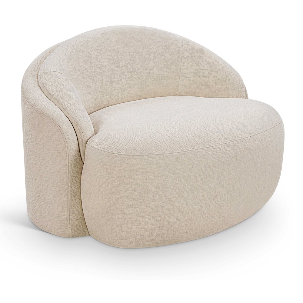 Caspian Beige Chenille Fabric Upholstered Chair. Picture 1