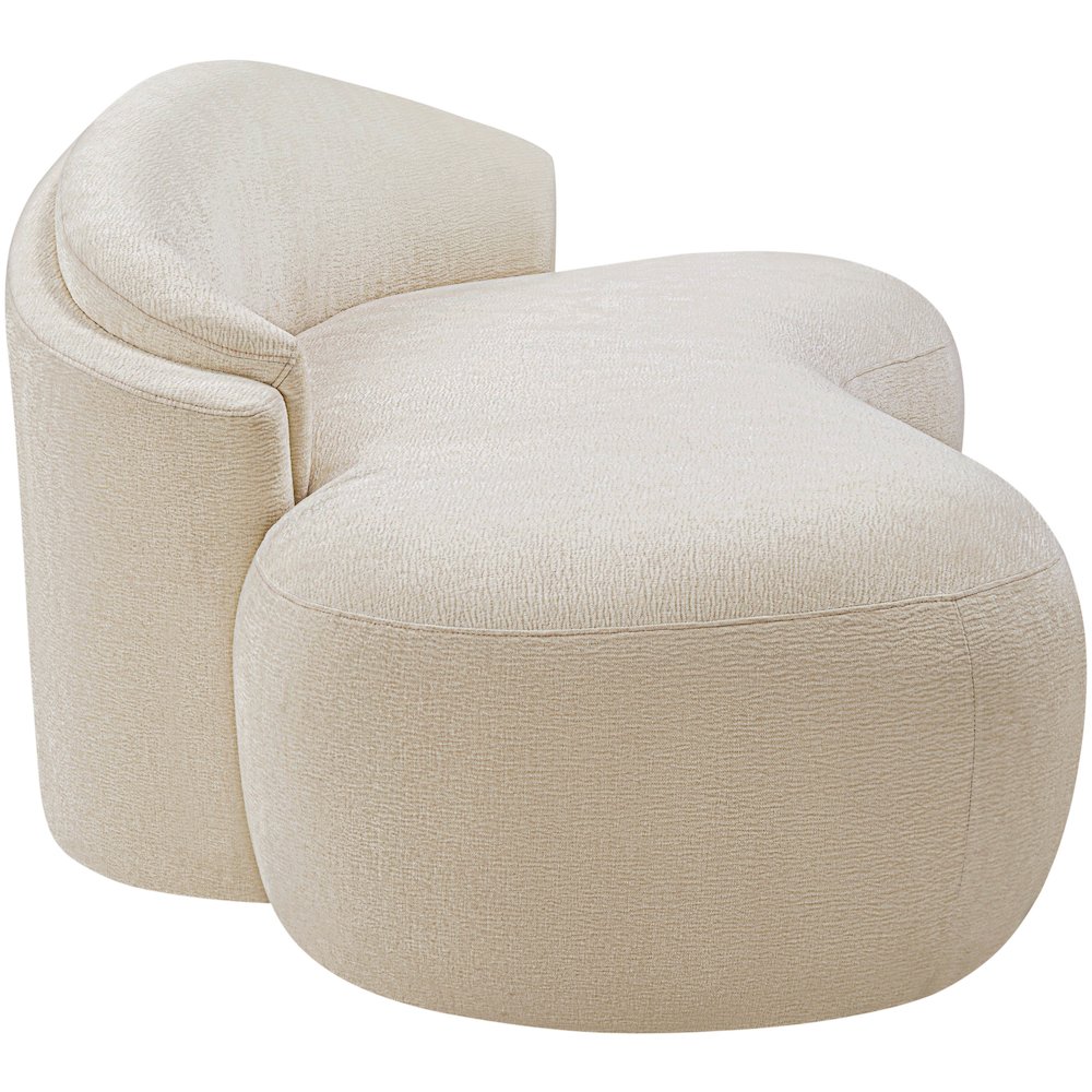 Caspian 79" Beige Chenille Fabric Upholstered Loveseat. Picture 3