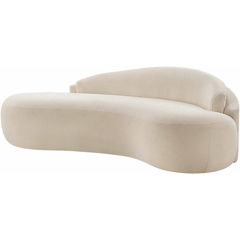 Caspian 79" Beige Chenille Fabric Upholstered Loveseat. Picture 5