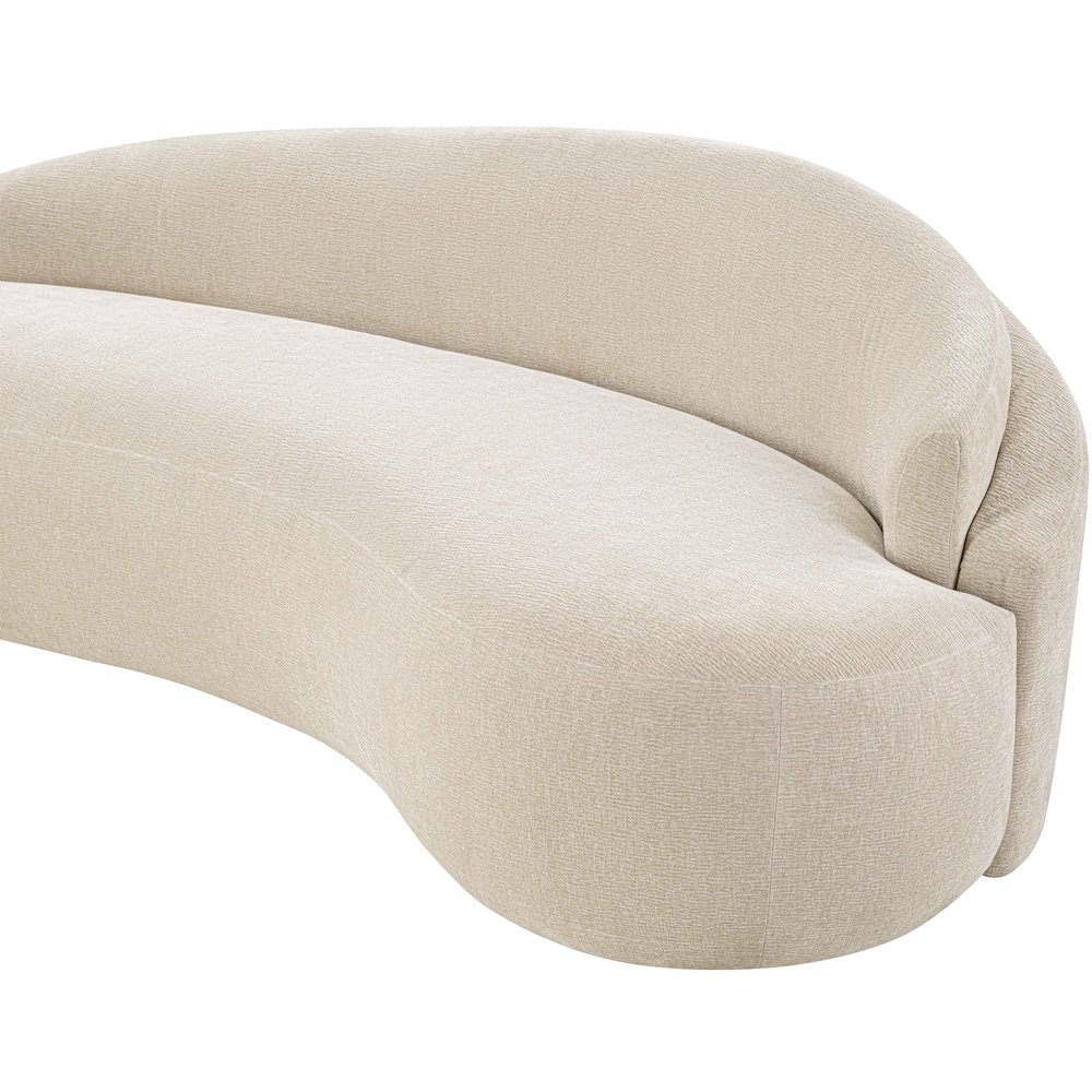 Caspian 79" Beige Chenille Fabric Upholstered Loveseat. Picture 7