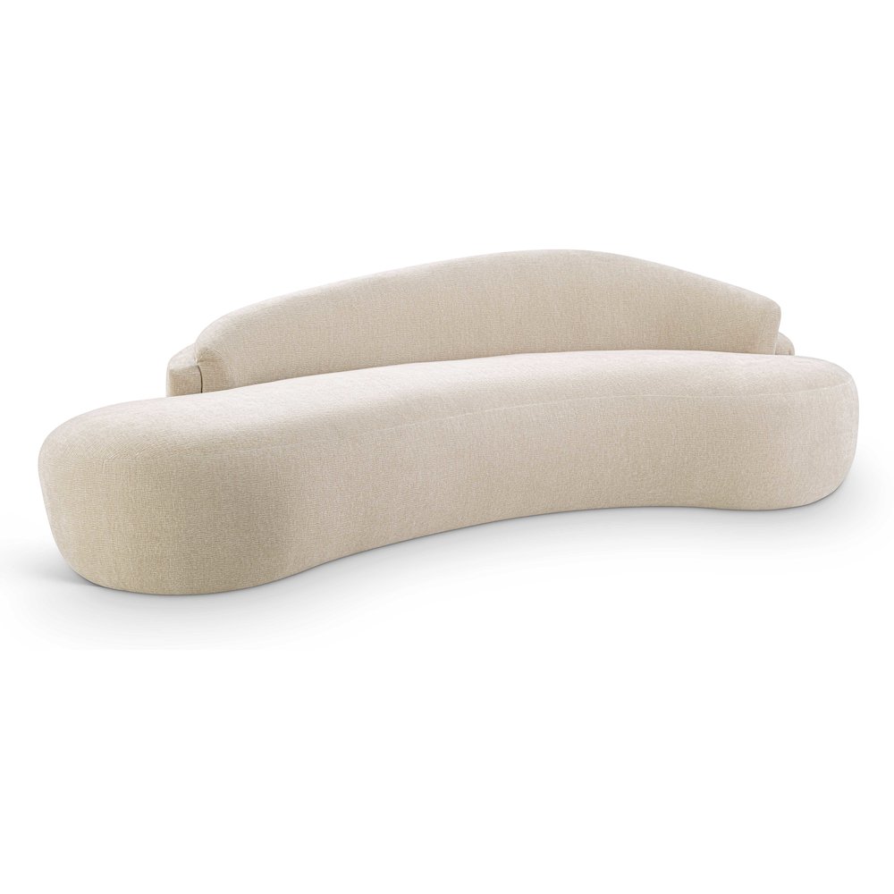 Caspian 101" Beige Chenille Fabric Upholstered Sofa. Picture 1