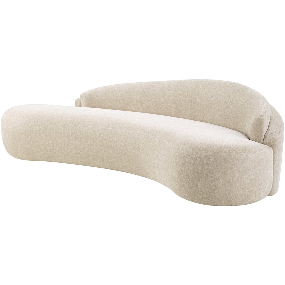 Caspian 101" Beige Chenille Fabric Upholstered Sofa. Picture 12