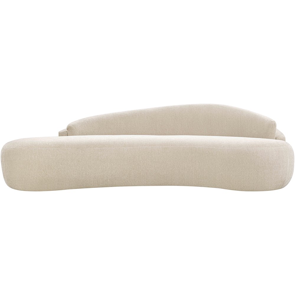 Caspian 101" Beige Chenille Fabric Upholstered Sofa. Picture 3