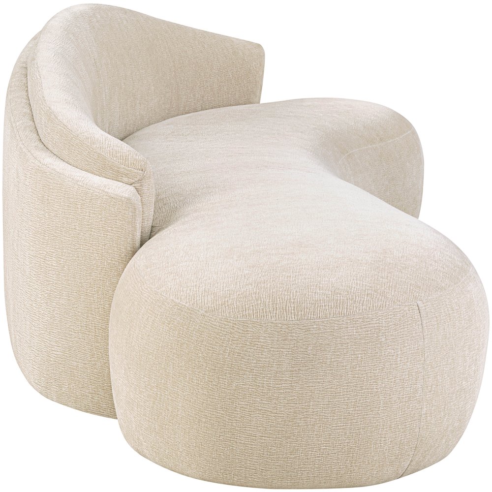 Caspian 101" Beige Chenille Fabric Upholstered Sofa. Picture 4