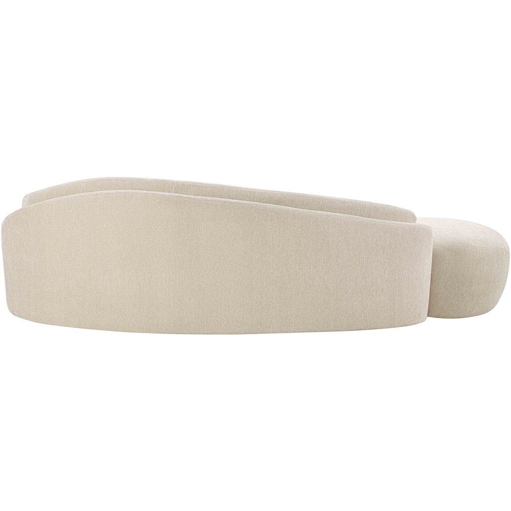 Caspian 101" Beige Chenille Fabric Upholstered Sofa. Picture 5