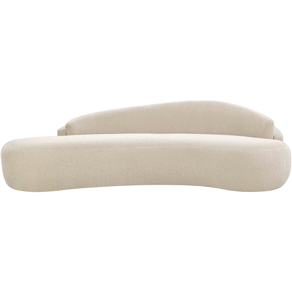 Caspian 101" Beige Chenille Fabric Upholstered Sofa. Picture 6