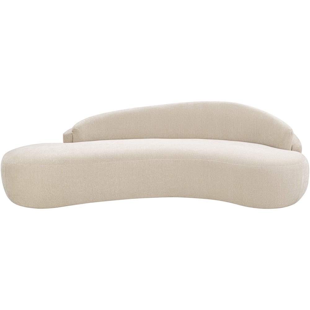 Caspian 101" Beige Chenille Fabric Upholstered Sofa. Picture 7