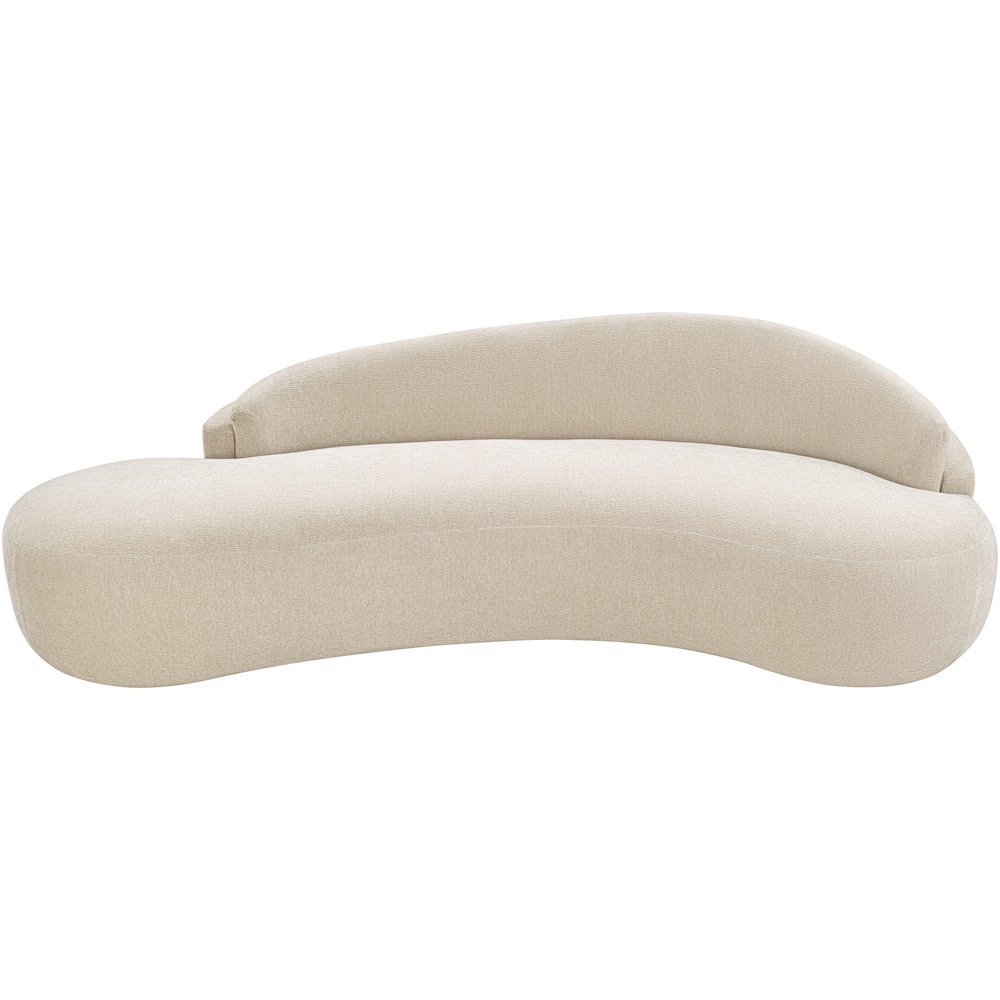 Caspian 101" Beige Chenille Fabric Upholstered Sofa. Picture 8