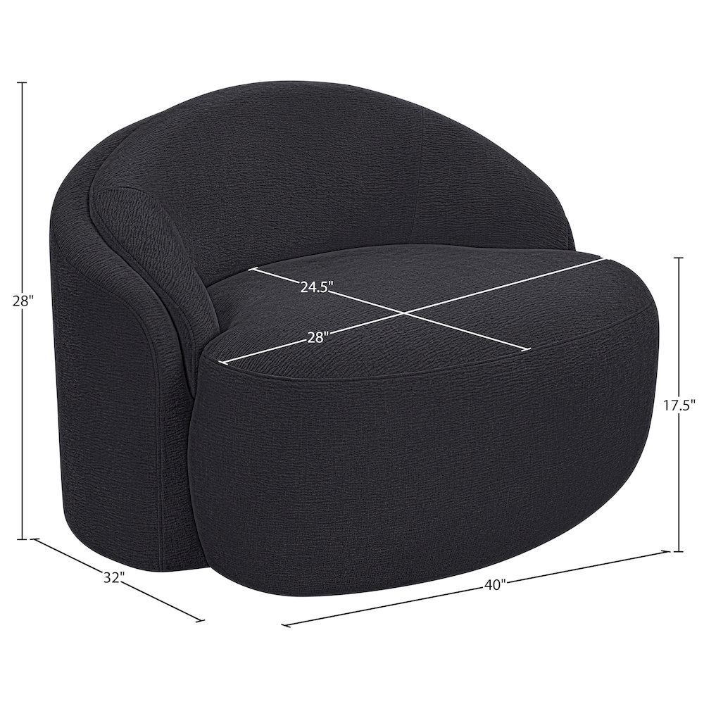 Caspian Black Chenille Fabric Upholstered Chair. Picture 12