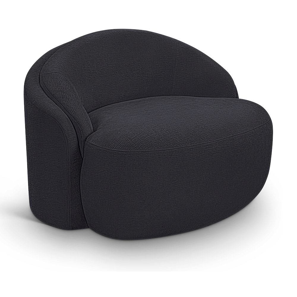Caspian Black Chenille Fabric Upholstered Chair. Picture 1
