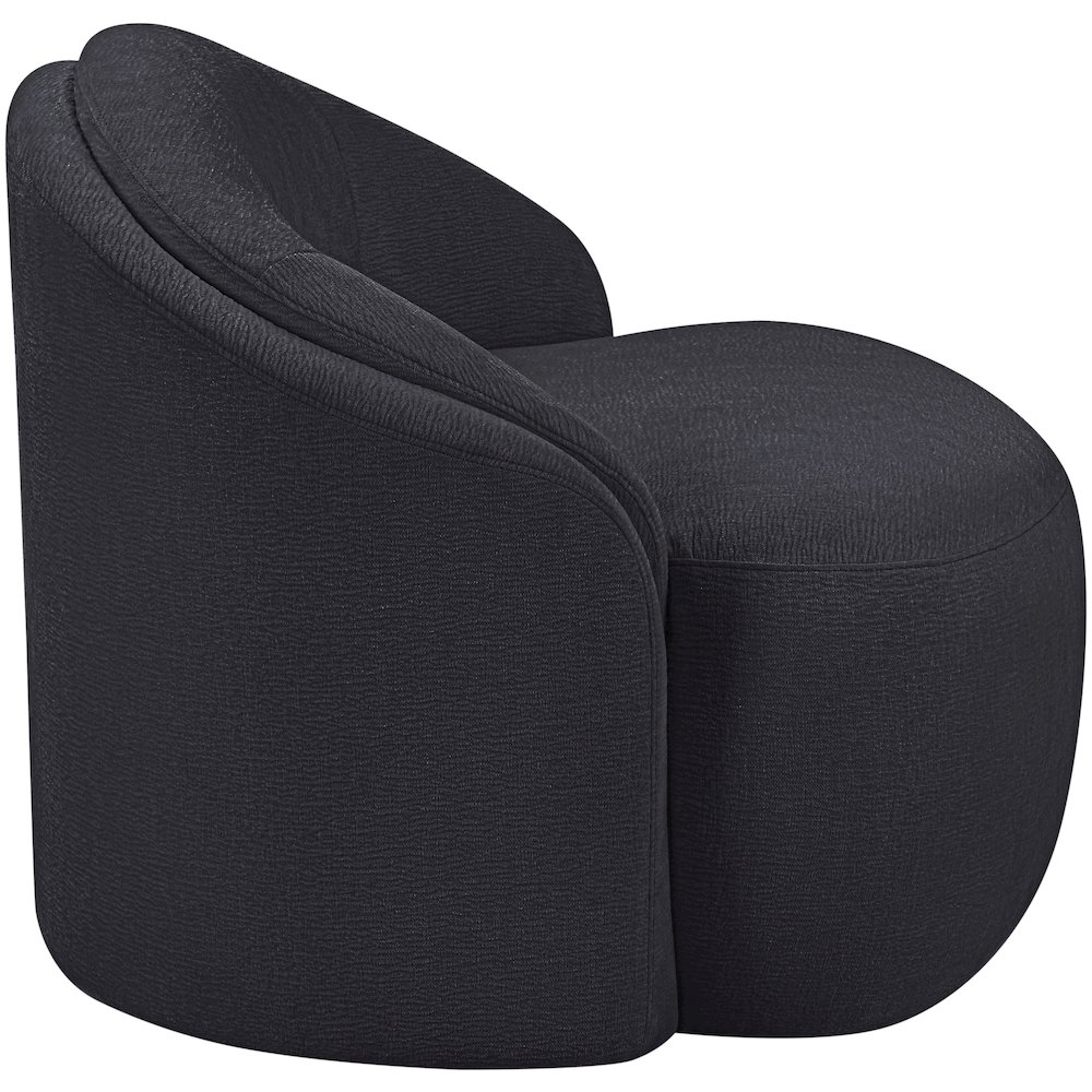 Caspian Black Chenille Fabric Upholstered Chair. Picture 4