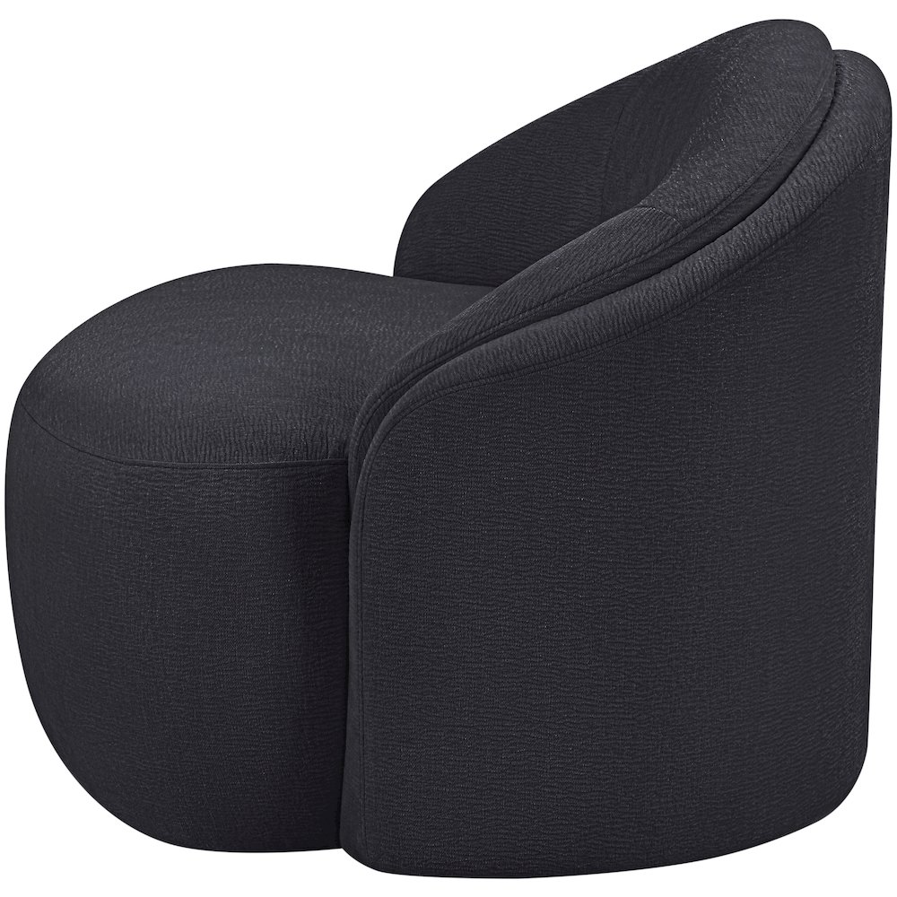 Caspian Black Chenille Fabric Upholstered Chair. Picture 9