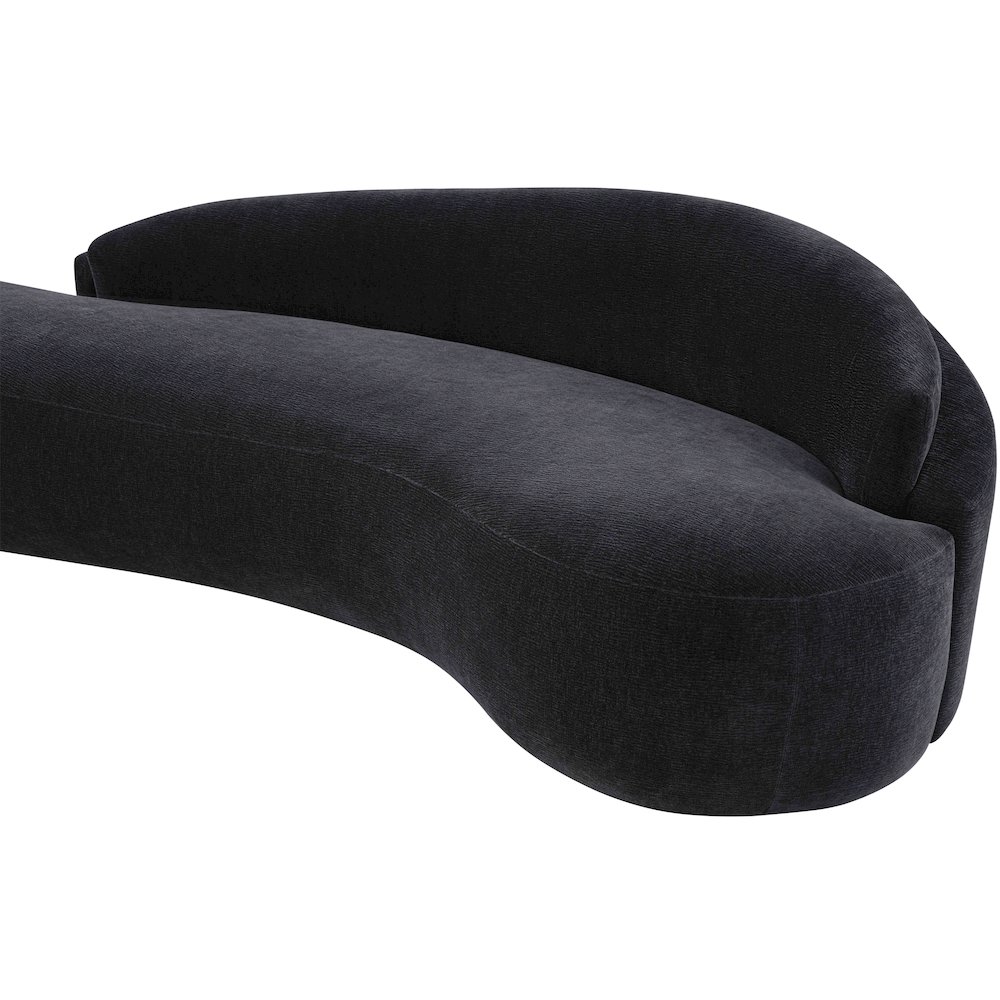Caspian 79" Black Chenille Fabric Upholstered Loveseat. Picture 10