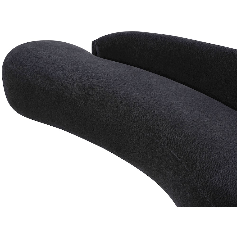 Caspian 79" Black Chenille Fabric Upholstered Loveseat. Picture 12