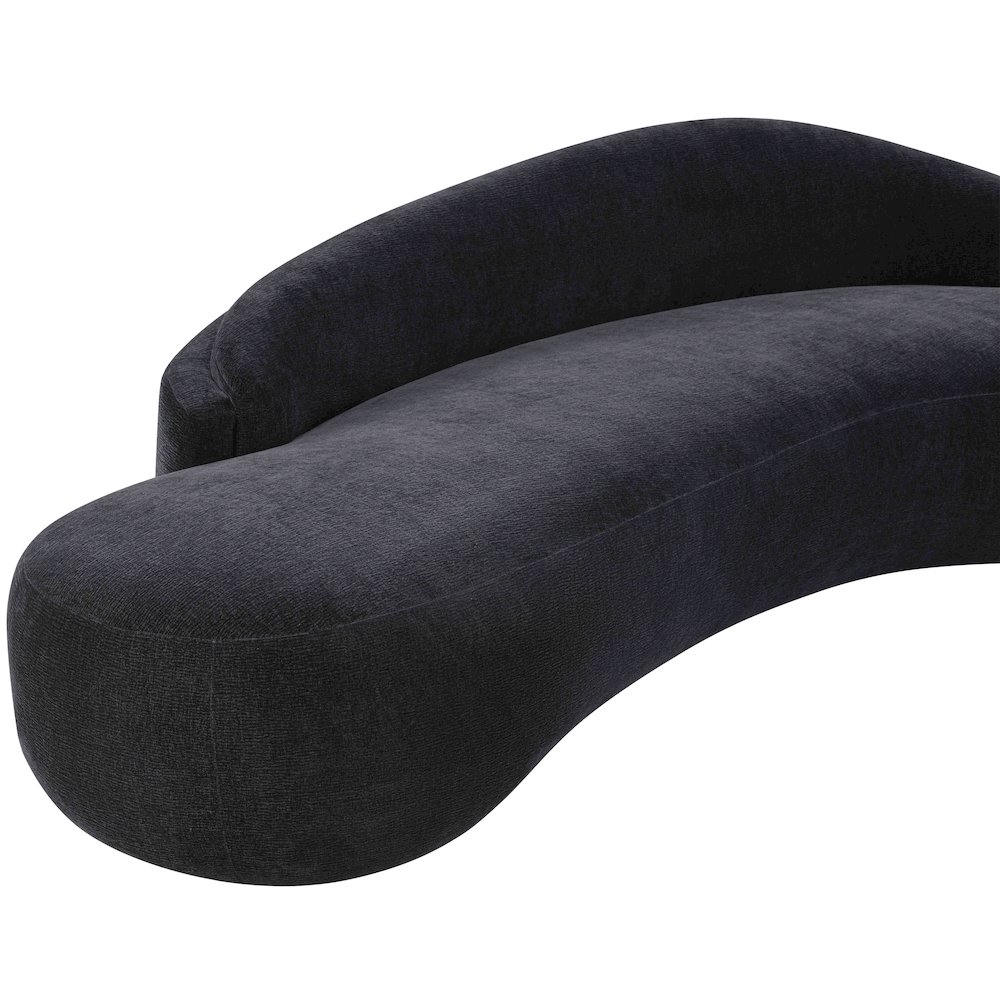 Caspian 79" Black Chenille Fabric Upholstered Loveseat. Picture 13