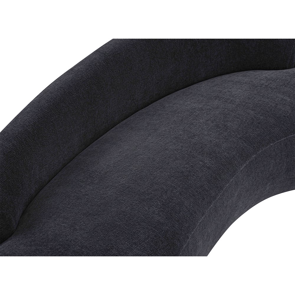 Caspian 79" Black Chenille Fabric Upholstered Loveseat. Picture 14
