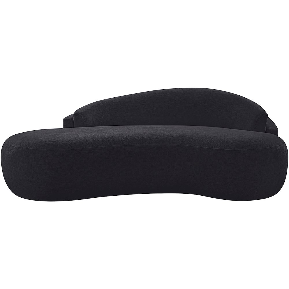 Caspian 79" Black Chenille Fabric Upholstered Loveseat. Picture 3