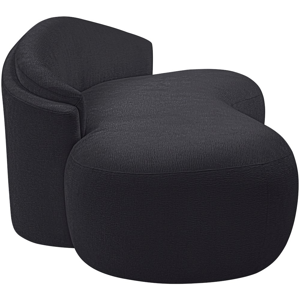 Caspian 79" Black Chenille Fabric Upholstered Loveseat. Picture 4