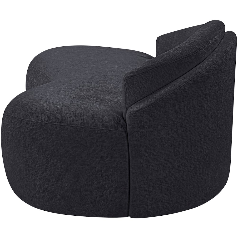 Caspian 79" Black Chenille Fabric Upholstered Loveseat. Picture 9