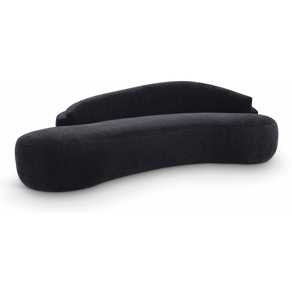 Caspian 101" Black Chenille Fabric Upholstered Sofa. Picture 1