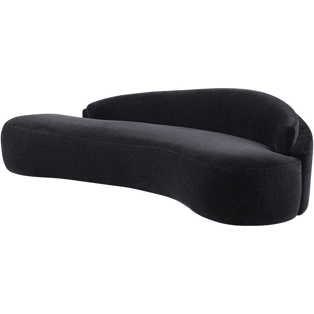 Caspian 101" Black Chenille Fabric Upholstered Sofa. Picture 12