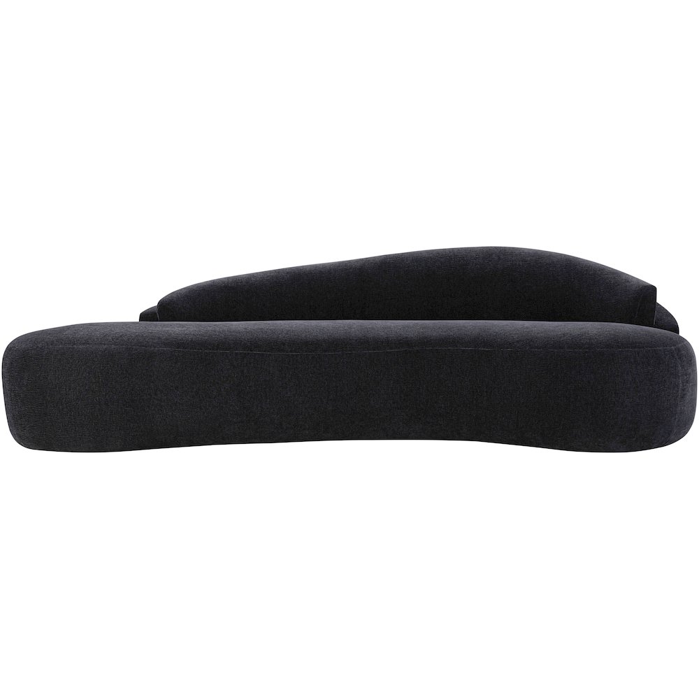 Caspian 101" Black Chenille Fabric Upholstered Sofa. Picture 3