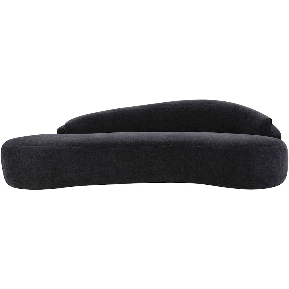 Caspian 101" Black Chenille Fabric Upholstered Sofa. Picture 6