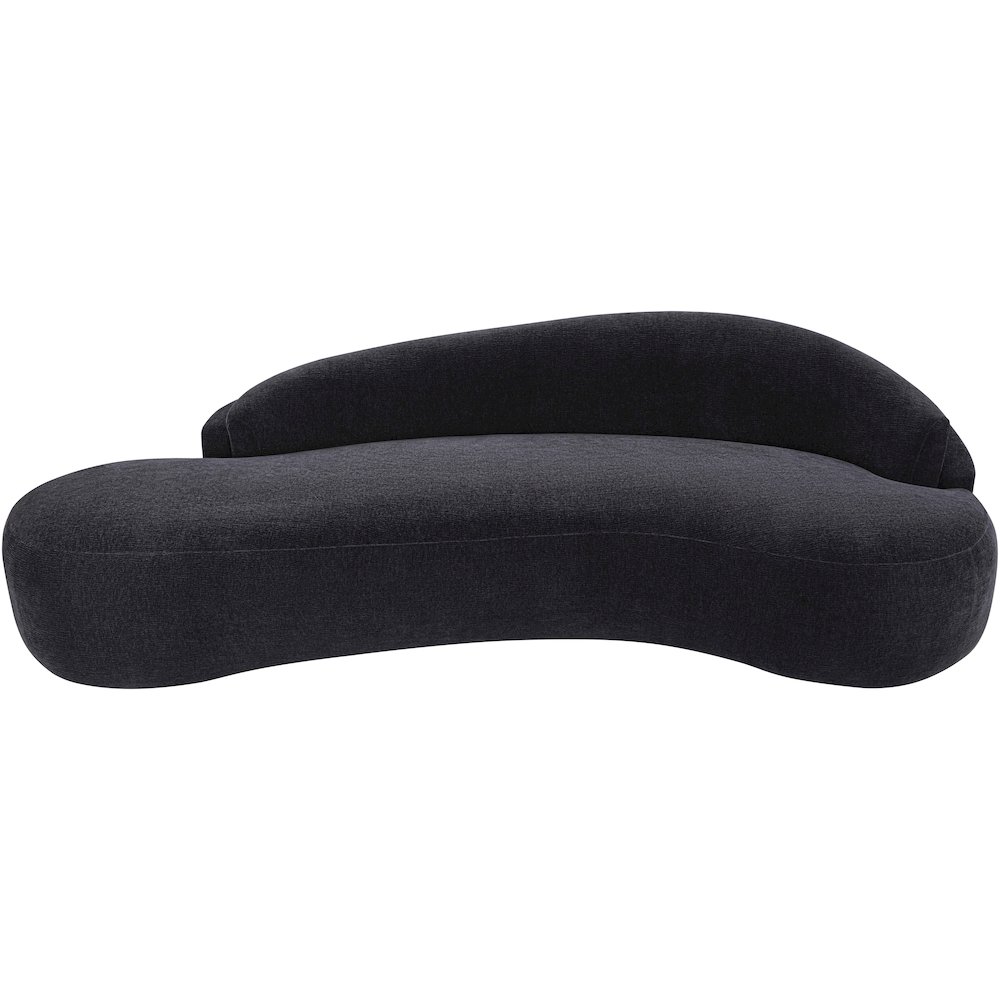 Caspian 101" Black Chenille Fabric Upholstered Sofa. Picture 8