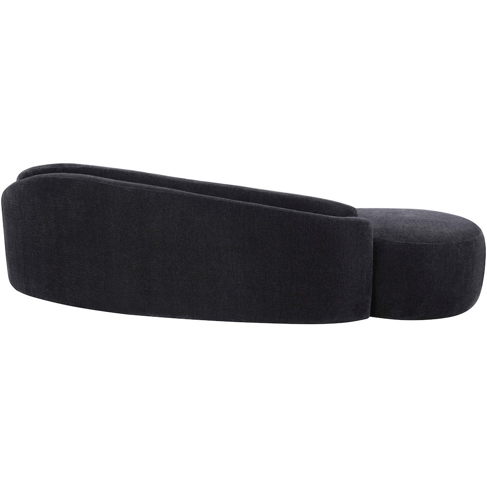 Caspian 101" Black Chenille Fabric Upholstered Sofa. Picture 9