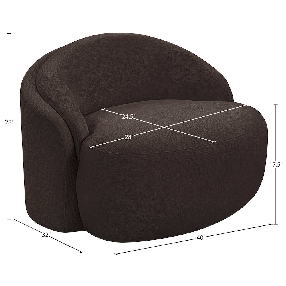 Caspian Brown Chenille Fabric Upholstered Chair. Picture 14