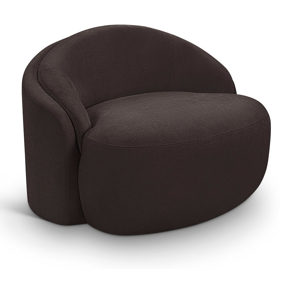 Caspian Brown Chenille Fabric Upholstered Chair. Picture 1