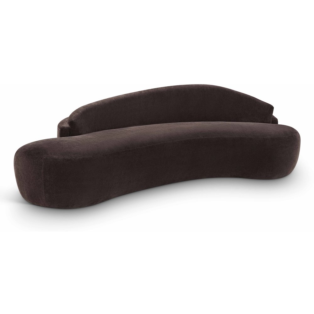 Caspian 101" Brown Chenille Fabric Upholstered Sofa. Picture 1