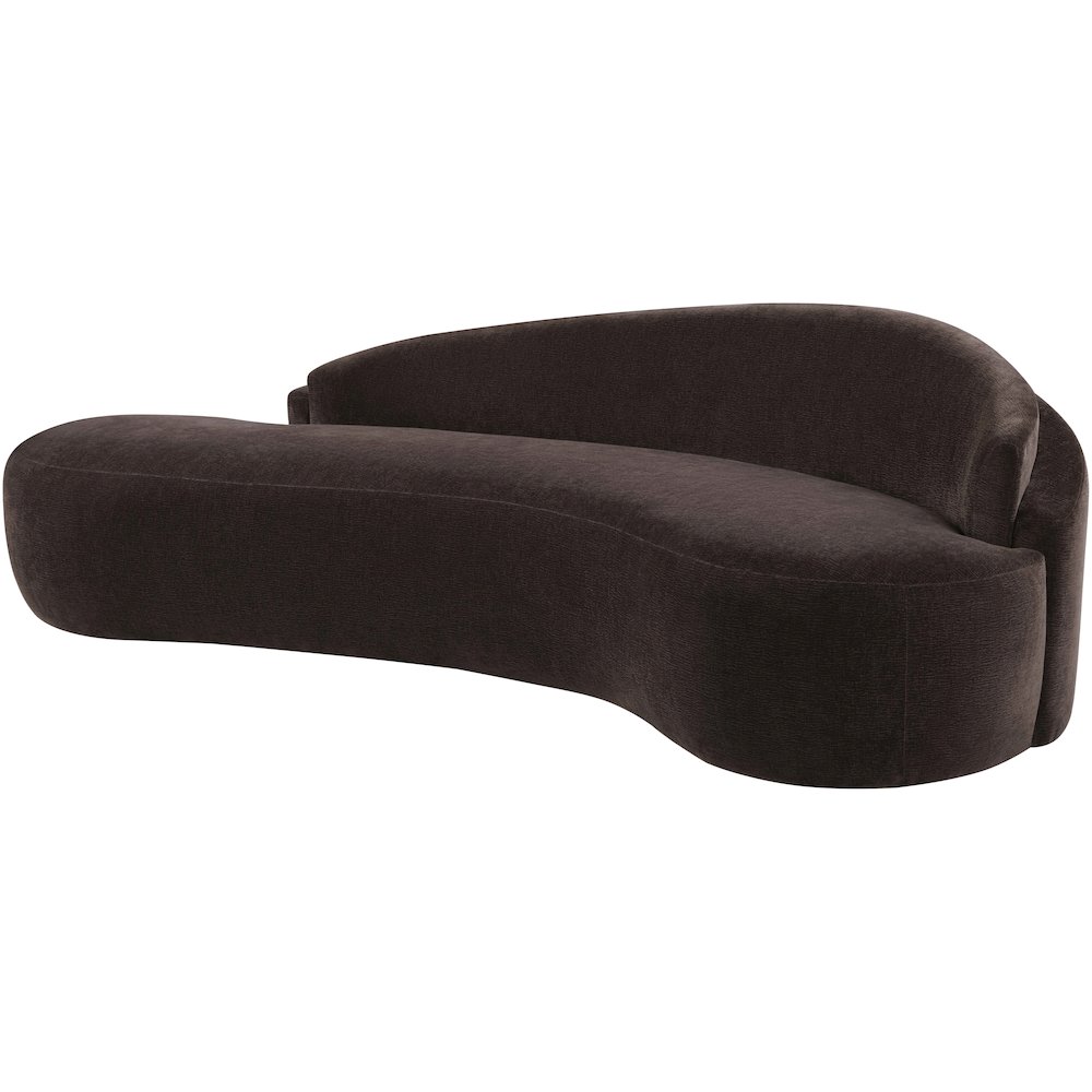 Caspian 101" Brown Chenille Fabric Upholstered Sofa. Picture 10