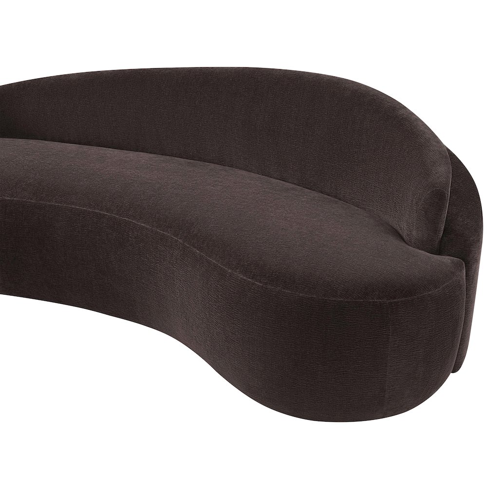 Caspian 101" Brown Chenille Fabric Upholstered Sofa. Picture 11