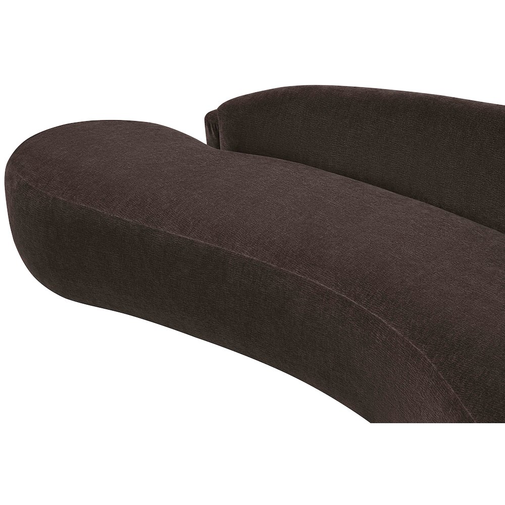 Caspian 101" Brown Chenille Fabric Upholstered Sofa. Picture 13