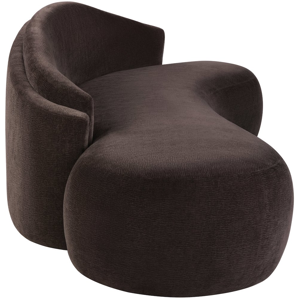 Caspian 101" Brown Chenille Fabric Upholstered Sofa. Picture 3