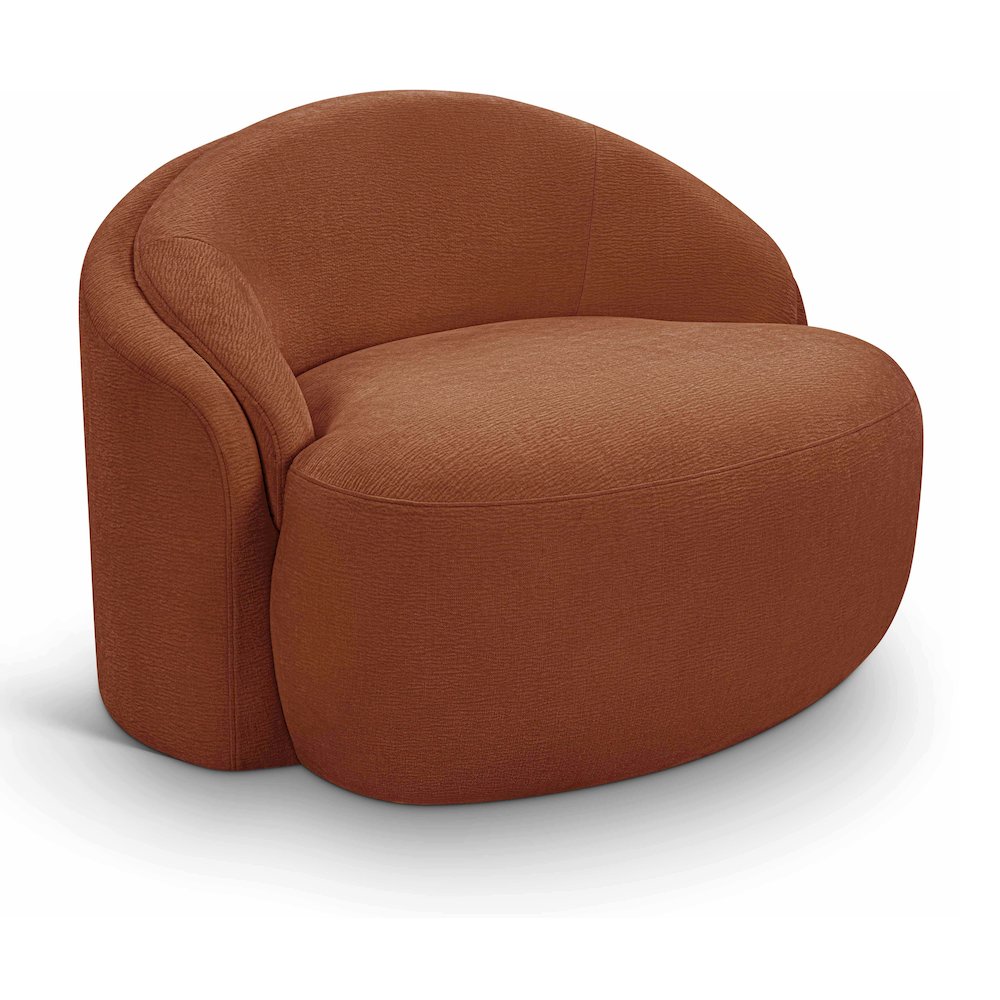 Caspian Cognac Chenille Fabric Upholstered Chair. Picture 1