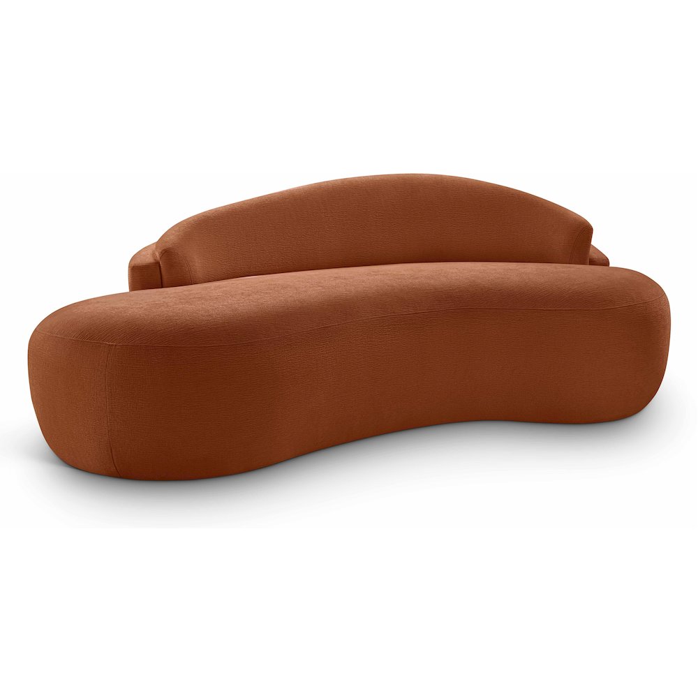 Caspian 79" Cognac Chenille Fabric Upholstered Loveseat. Picture 1