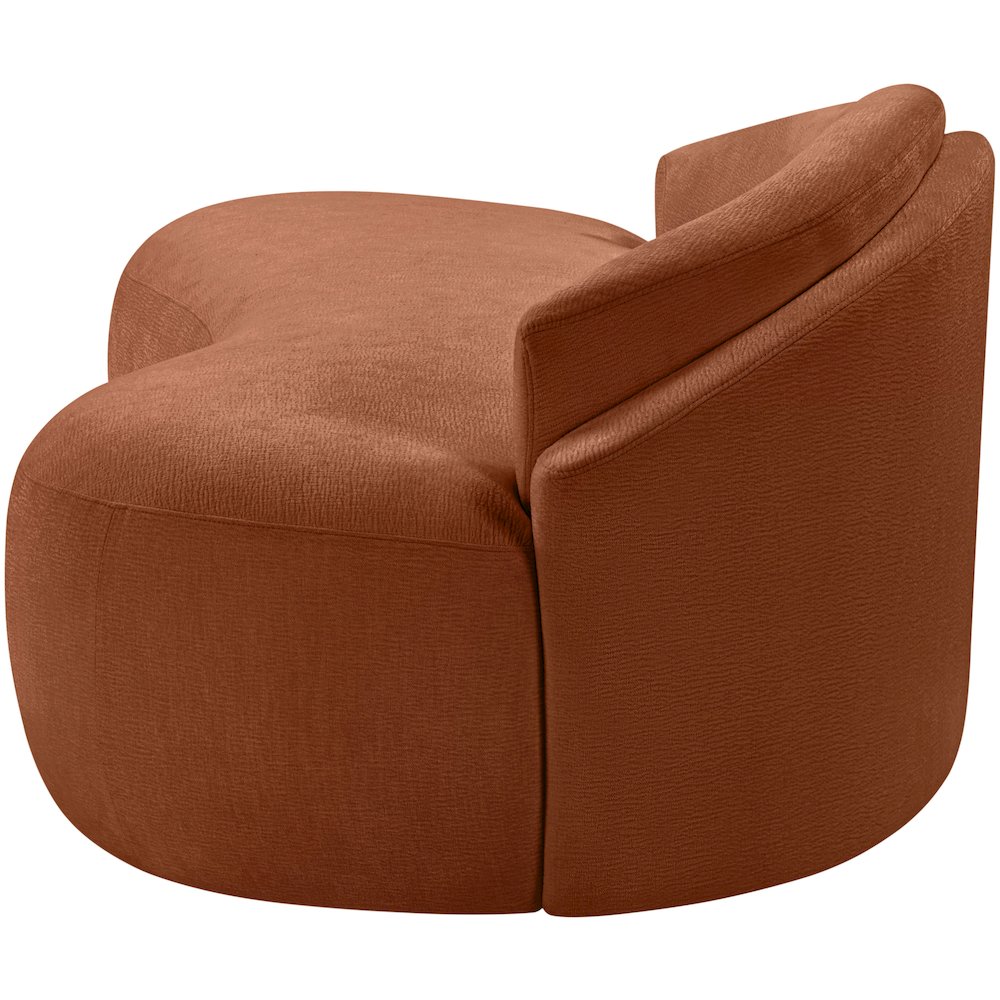 Caspian 79" Cognac Chenille Fabric Upholstered Loveseat. Picture 10