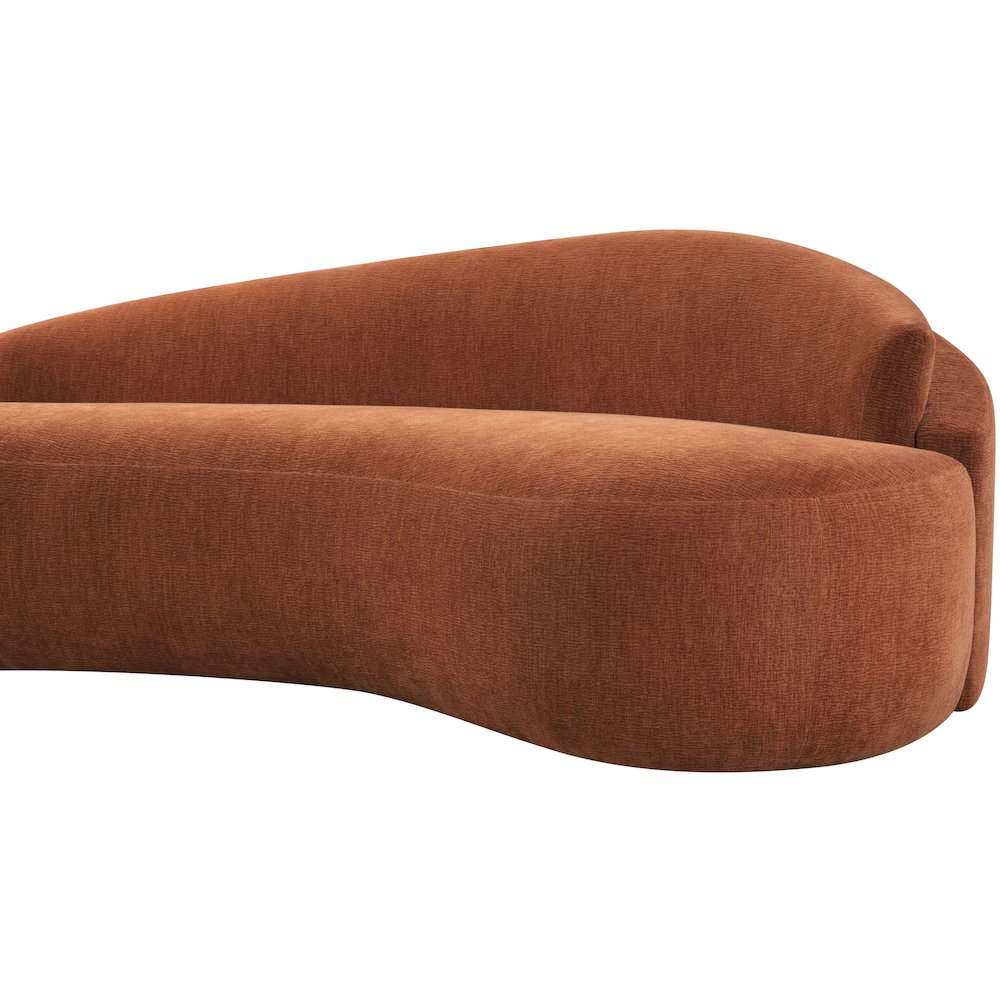 Caspian 79" Cognac Chenille Fabric Upholstered Loveseat. Picture 11